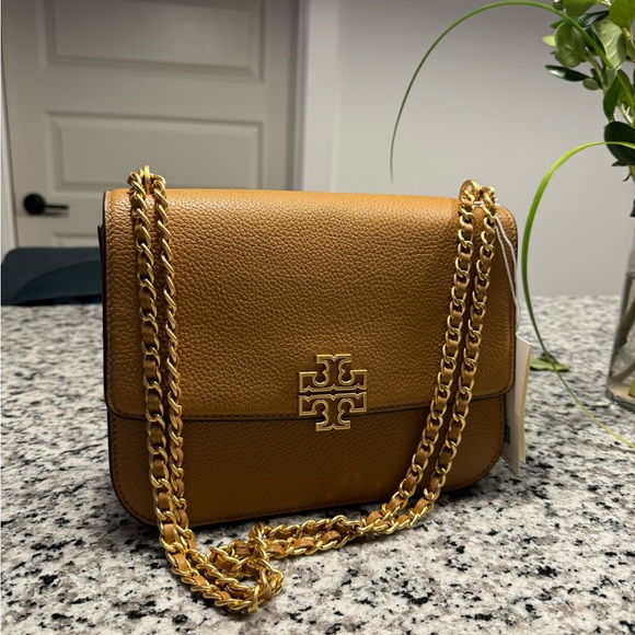 NEW Tory Burch Medium Britten Tiramisu Adjustable Shoulder - Picture 1 of 8